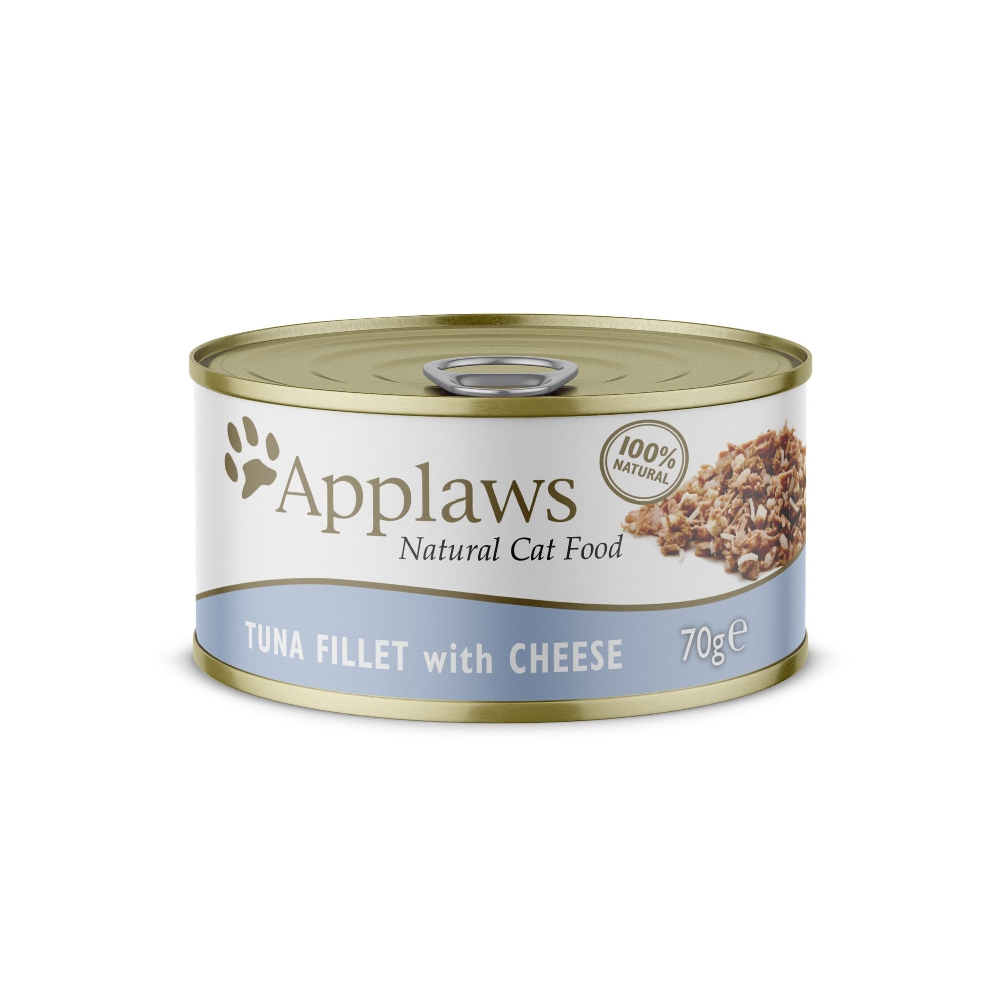 Applaws Cat Tuna Fillets with Cheese in Broth Tins 24 x 70g, Applaws,