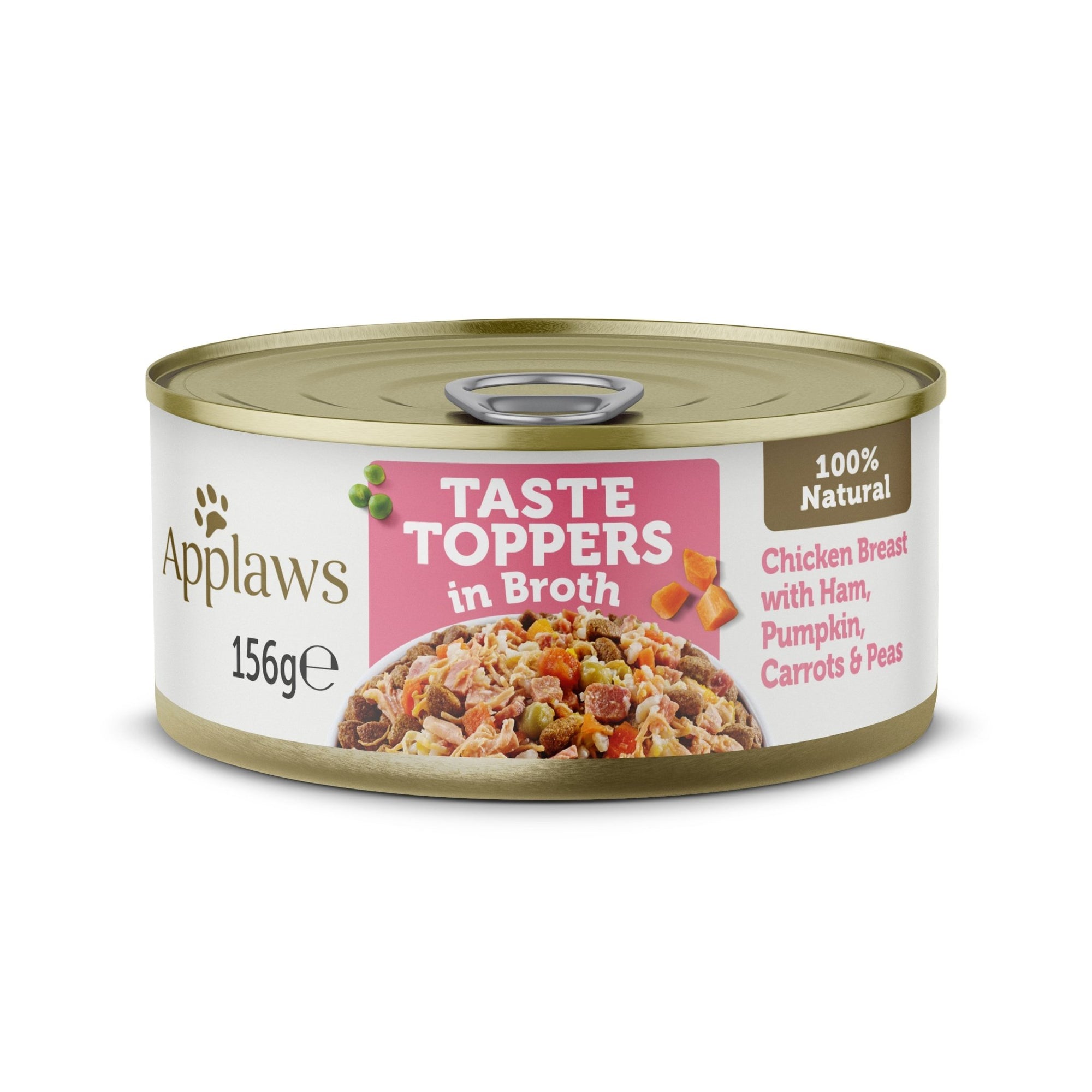 Applaws Taste Toppers Chicken Breast with Ham & Veg Tin 12x156g, Applaws,