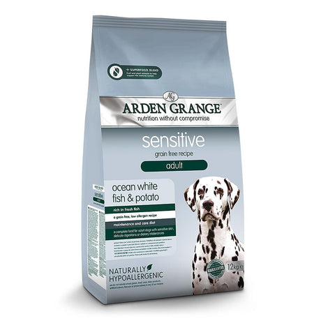 Arden Grange Dry Sensitive Adult Grain Free Dog Food Ocean White Fish & Potato, Arden Grange, 12 kg