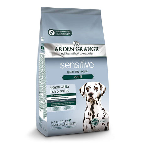 Arden Grange Dry Sensitive Adult Grain Free Dog Food Ocean White Fish & Potato, Arden Grange, 2 kg