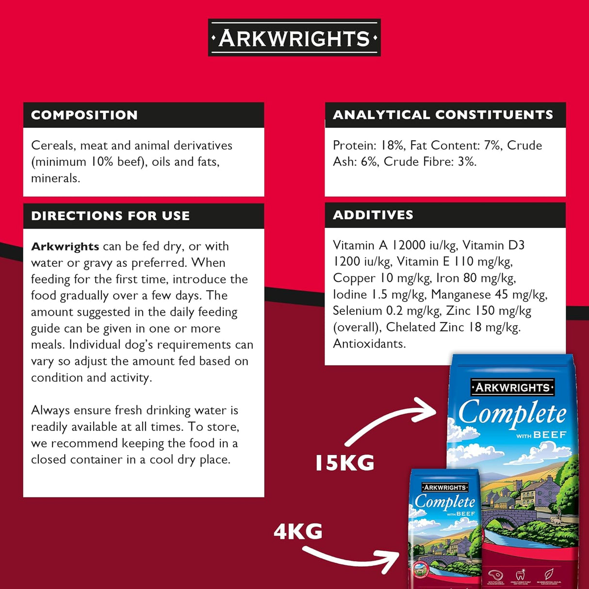 Arkwrights Complete Beef 15 kg, Arkwrights,