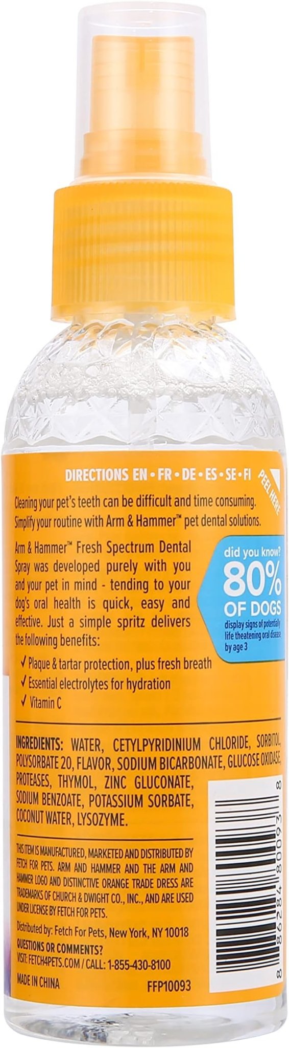 Arm & Hammer Coconut Water Dog Dental Spray 118ml, Arm & Hammer,