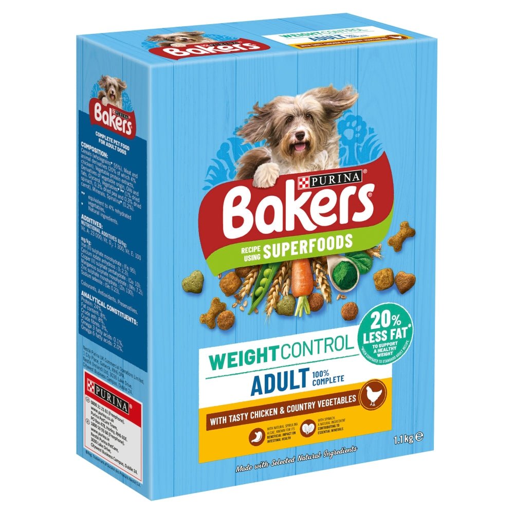 Bakers Complete Adult Chicken Rice & Veg Weight Control Dog Food, Bakers, 5 x 1.1kg