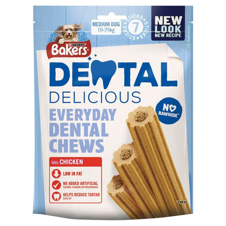 Bakers Dental Delicious Chicken Medium Dogs 6x200g, Bakers,