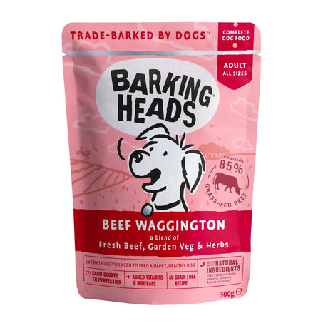 Barking Heads Beef Waggington' Wet Grain Free Dog Food 10x300g, Barking Heads,