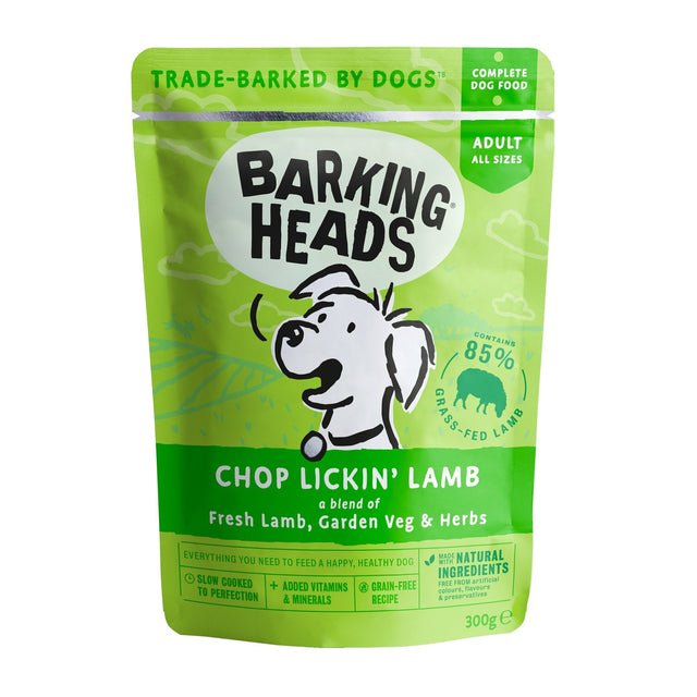 Barking Heads Chop Lickin' Lamb Wet Grain Free Dog Food 10x300g, Barking Heads,