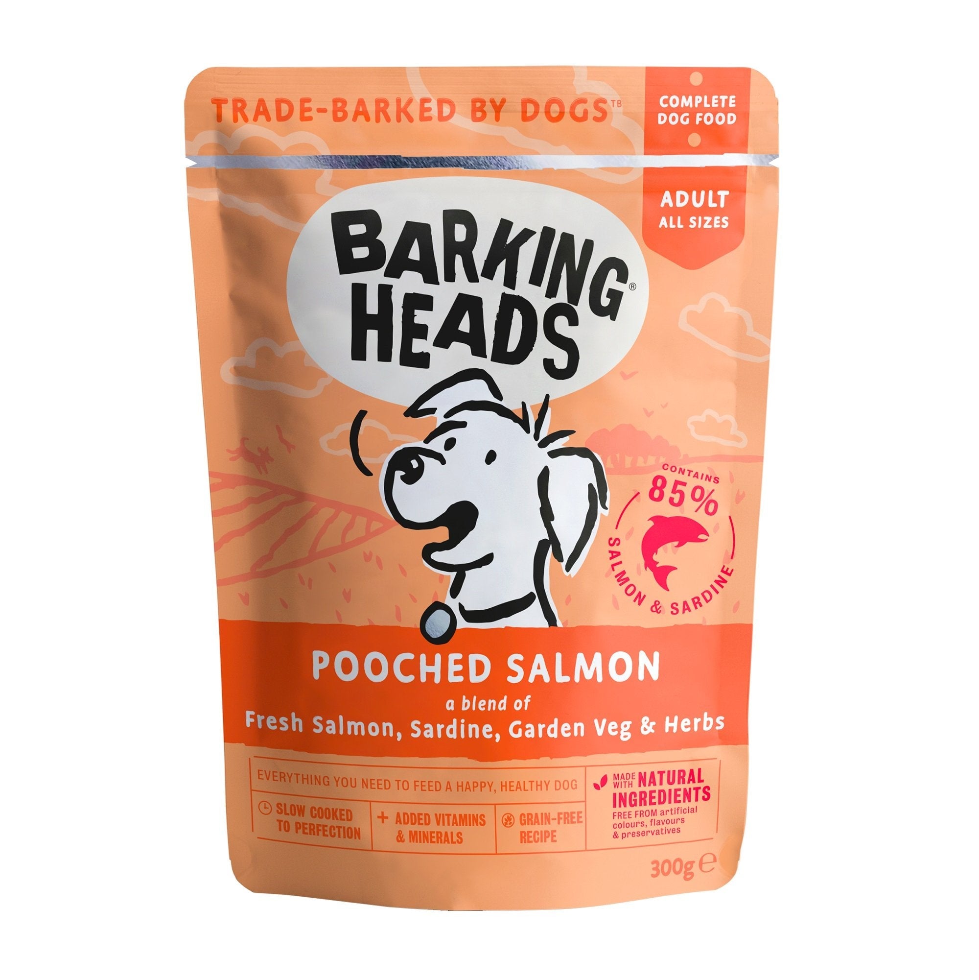 Barking Heads Pooched Salmon Wet Grain Free Dog Food 10x300g, Barking Heads,