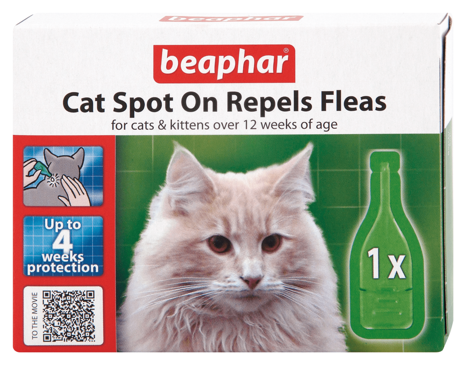 Beaphar Cat Spot On Repels Flea 4 Week 1 pipette x 6, Beaphar,