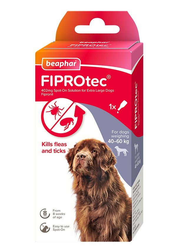 Beaphar FIPROtec Flea & Tick Spot On for Extra Large Dogs, Beaphar, 1 pipette x 6