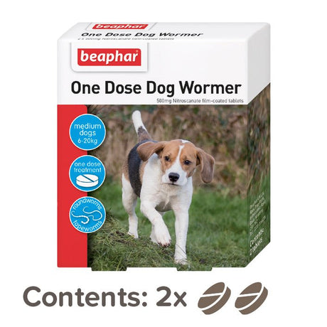 Beaphar One Dose Worming Tablet for Medium Dogs (x6), Beaphar,