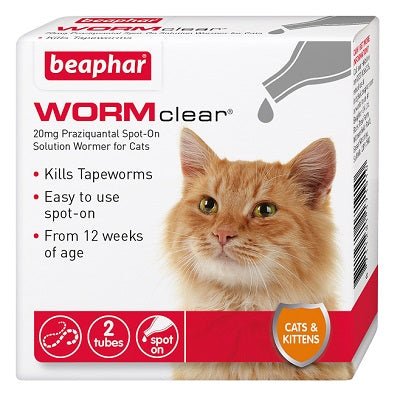 Beaphar WORMclear Spot On for Cats (6 x 2 Tubes), Beaphar,