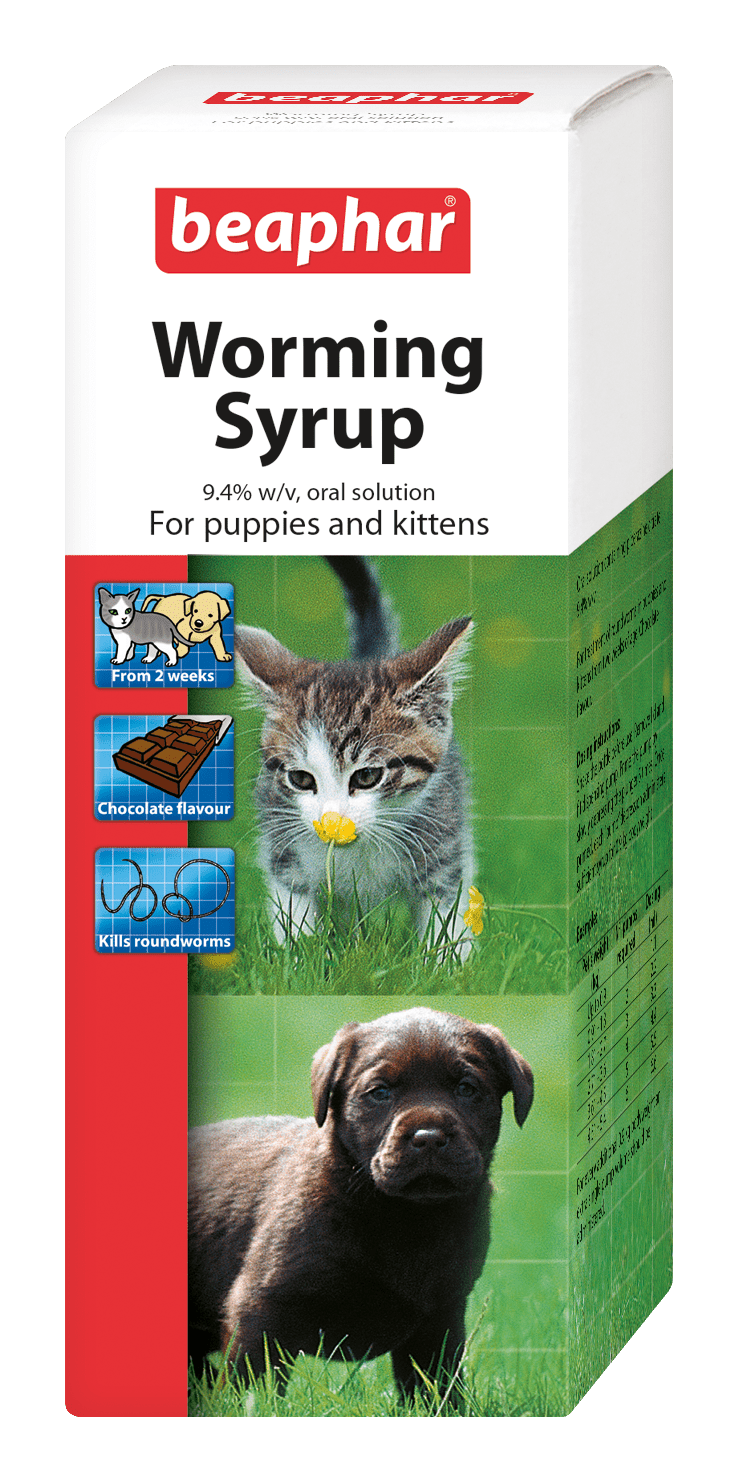 Beaphar Worming Syrup for Puppies & Kittens 45ml (x6), Beaphar,