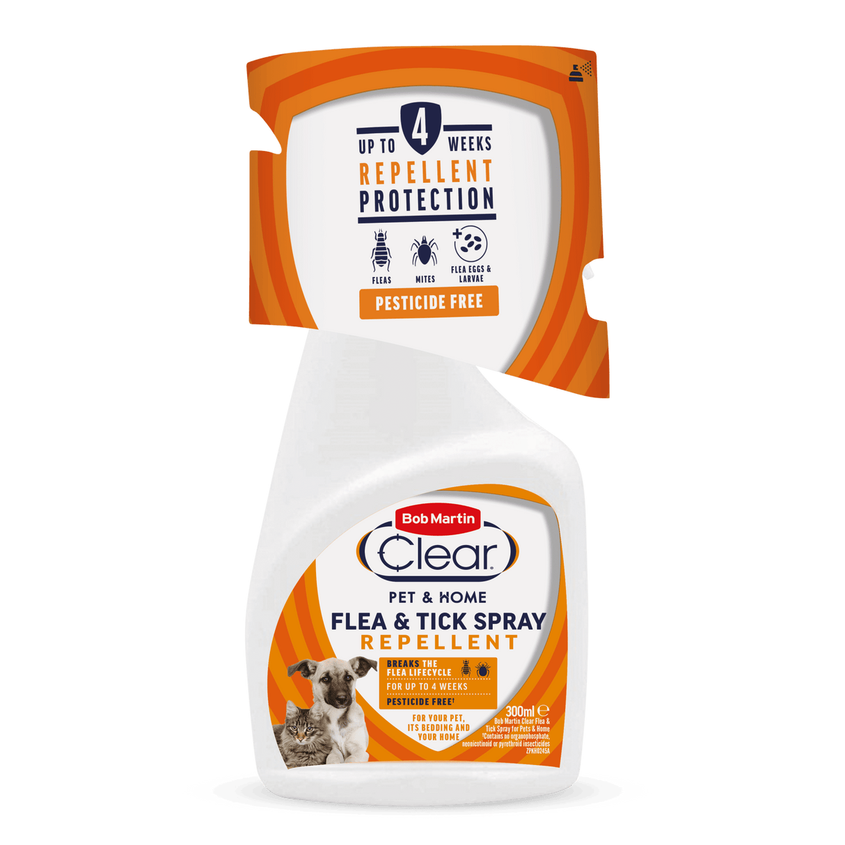 Bob Martin Clear Pet & Home Flea & Tick Repellent Spray 300ml x 6, Bob Martin,