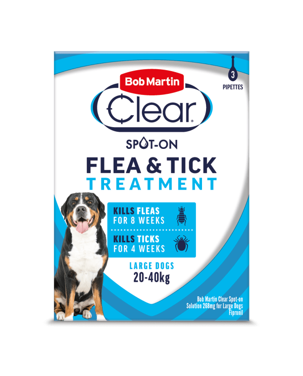 Bob Martin Clear Spot On Flea & Tick Treatment for Large Dog (3 pipettes x 6), Bob Martin,