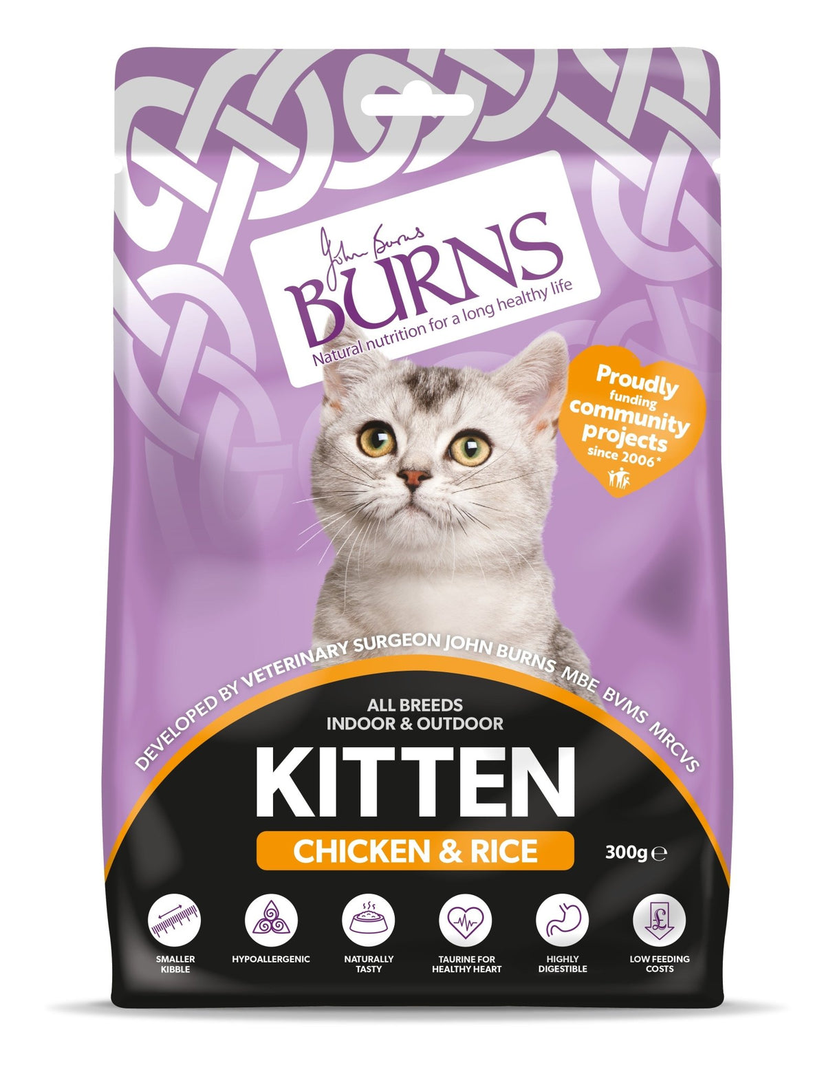 Burns Kitten Chicken & Rice, Burns, 10x300g