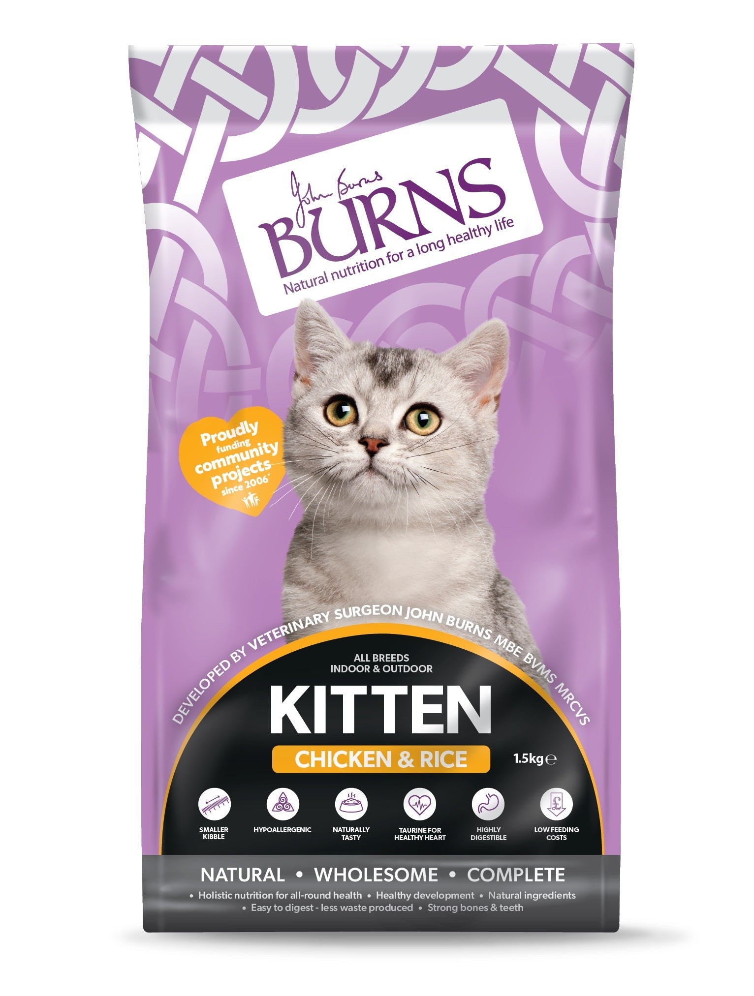 Burns Kitten Chicken & Rice, Burns, 1.5 kg