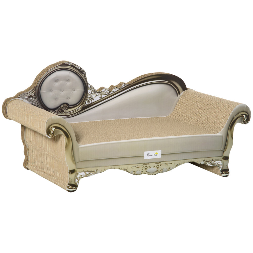 Cat Corrugated Paper Scratching Bed Pad Board Toy Pet Furniture with Catnip Brown, PawHut,