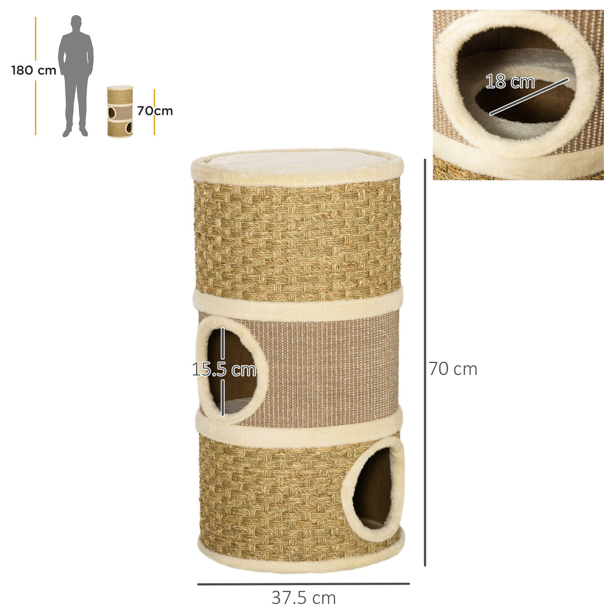 Cat Scratching Barrel, PawHut,