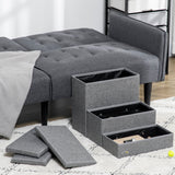 Cat Stairs with Storage Boxes, 3 Steps Dog Stairs for Bed, Pet Ladder for Couch Sofa, PawHut,