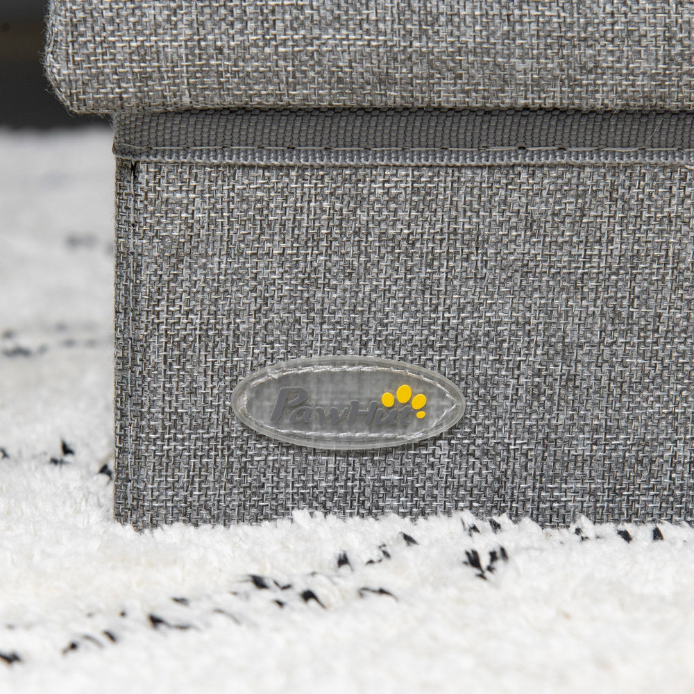 Cat Stairs with Storage Boxes, 3 Steps Dog Stairs for Bed, Pet Ladder for Couch Sofa, PawHut,