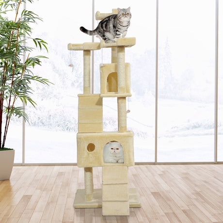 Cat Tower Centre, Sisal Scratching Post, Toy, Climbing Tree, Bed, Multi Level 181cm(H), PawHut,