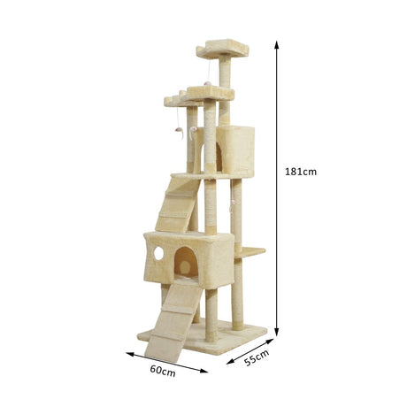 Cat Tower Centre, Sisal Scratching Post, Toy, Climbing Tree, Bed, Multi Level 181cm(H), PawHut,