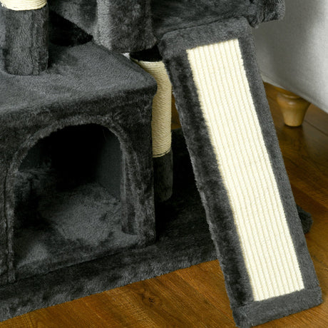 Cat Tree for Indoor Cats Activity Center Kitten Scratching Post Climbing Tower, PawHut, Black