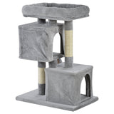 Cat Tree for Indoor Cats Activity Center Kitten Scratching Post Climbing Tower, PawHut, Black