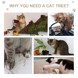 Cat Tree Kitten Tower w/ Sisal Scratching Post Condo Plush Perches Hanging Ball, PawHut,