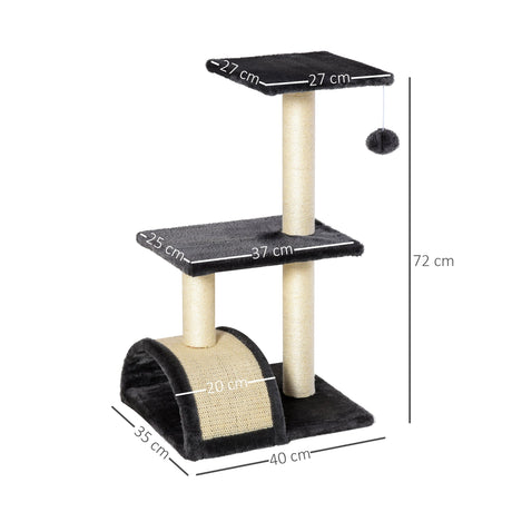 Cat tree Tower 72cm Climbing Activity Centre Kitten-Grey, PawHut,