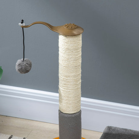 Cat Tree Tower Activity Center Climbing Stand Kitten House Furniture with Scratching Posts Toy abd Perch 56cm Grey, PawHut,