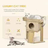 Cat Tree Tower for Indoor Cats Cat Scratching Post Climbing Activity Centre w/Jute Scratching Pad, Toy Ball, Cat House, PawHut, Coffee