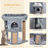 Cat Tree Tower for Indoor Cats Cat Scratching Post Climbing Activity Centre w/Jute Scratching Pad, Toy Ball, Cat House, PawHut, Coffee