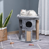 Cat Tree Tower for Indoor Cats Cat Scratching Post Climbing Activity Centre w/Jute Scratching Pad, Toy Ball, Cat House, PawHut, Coffee