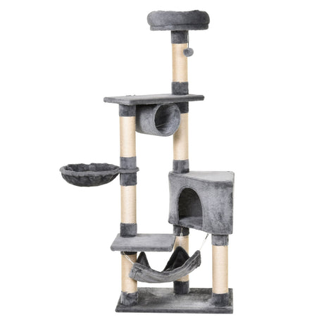 Cat Tree Tower Height 150CM Kittens Activity Stand House Scratching Posts, PawHut,