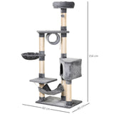 Cat Tree Tower Height 150CM Kittens Activity Stand House Scratching Posts, PawHut,