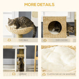 Cat Tree, with Scratching Posts, Bed, Cat House - Natural Finish, PawHut,