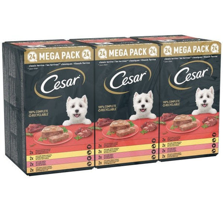 Cesar Classic Terrine Mixed Selection Pouches Mega Pack 24 x 150g, Cesar,