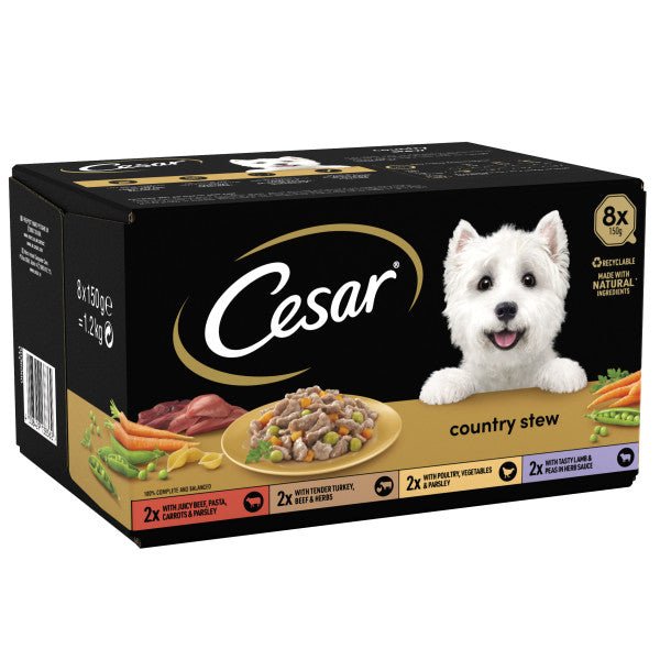 Cesar Tray Country Kitchen Special Selection in Gravy 3x (8x150g), Cesar,