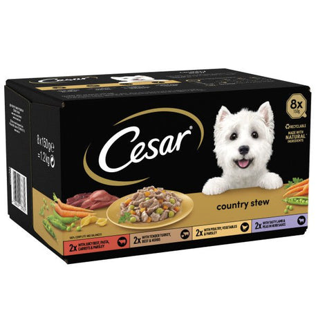 Cesar Tray Country Kitchen Special Selection in Gravy 3x (8x150g), Cesar,