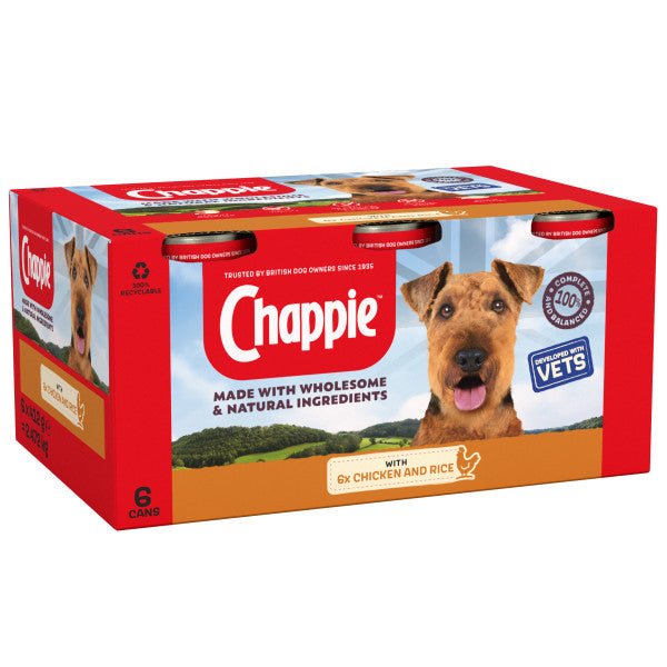 Chappie Tins Chicken & Rice 4x (6x412g), Chappie,