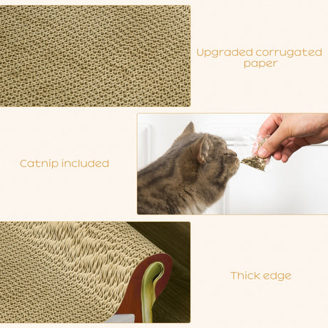 Chic Cat Scratcher Lounge Bed: Includes Catnip - 58x29.5cm, PawHut,