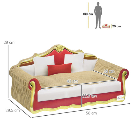 Chic Cat Scratcher Lounge Bed: Includes Catnip - 58x29.5cm, PawHut,