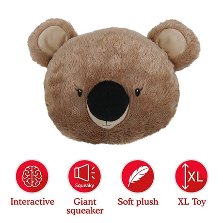 Chubleez Kookie Koala Bear Dog Toy x3, Rosewood,