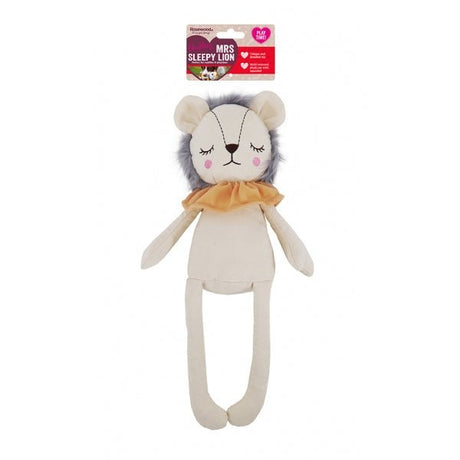 Chubleez Mrs Sleepy Lion Dog Toy x3, Rosewood,