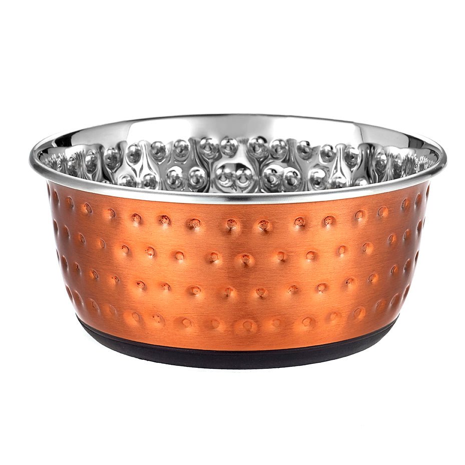 Classic Luxury Copper Colour Embossed Stainless Steel Bowl (Pack of 6), Classic, 500 ml
