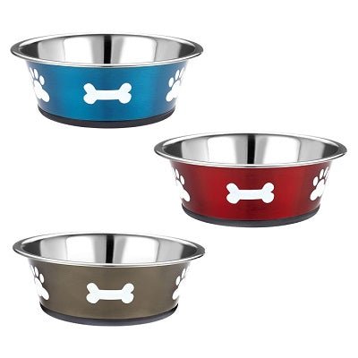 Classic Posh Paws Stainless Steel Bone Bowl (Pack of 6), Classic, 2500 ml