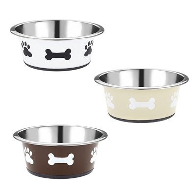 Classic Posh Paws Stainless Steel Neutral Small Dog Bowl (Pack of 6) 900 ml, Classic,