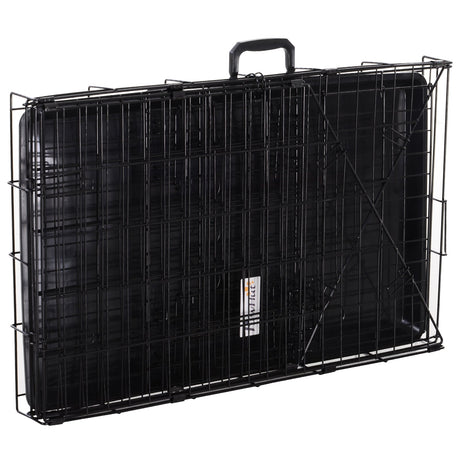 Collapsible Metal Dog Cage with Handle - 77x47x55cm, PawHut,