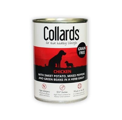 Collards Adult Grain Free Chicken in Gravy Dog Tins 12x390g, Collards,